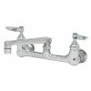 T&S Brass And Bronze Works T&S B-0230-01-QT-VR Wall Mounted Faucet With 8" Adjustable Centers, 6" Cast Swing Spout, 2.2 GPM Aerator, Eterna Cartridges, And Lever Handles