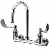 T&S Brass And Bronze Works T&S B-0330-01-W4F12 Wall Mounted Pantry Faucet With 8" Centers, 2 7/8" Gooseneck Spout, 1.2 GPM Aerator, Eterna Cartridges, And Wrist Handles