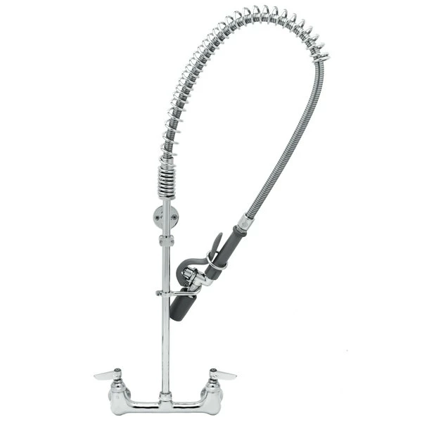 T&S Brass And Bronze Works T&S B-0133-CR-BJ-ST EasyInstall Wall Mounted Pre-Rinse Faucet With 8" Centers, 1.07 GPM Spray Valve, Cerama Cartridges, And Lever Handles 1 T&S Brass And Bronze Works T&S B-0133-CR-BJ-ST EasyInstall Wall Mounted Pre-Rinse Faucet With 8" Centers, 1.07 GPM Spray Valve, Cerama Cartridges, And Lever Handles