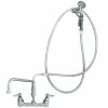 T&S Brass And Bronze Works T&S B-0175-CR Wall Mounted Pre-Rinse Faucet With 8" Centers, 1.15 GPM Spray Valve, 12" Add-On Faucet, Cerama Cartridges, And Lever Handles
