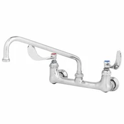 T&S Brass And Bronze Works T&S B-0231-CR4-L22 Wall Mounted Pantry Faucet With 8" Adjustable Centers, 12" Swing Spout, 2.2 GPM Laminar Device, Cerama Cartridges, And Wrist Handles