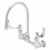 T&S Brass And Bronze Works T&S B-0331-CR4-L22 Wall Mounted Pantry Faucet With 8" Centers, 5 3/4" Gooseneck Spout, 2.2 GPM Laminar Flow Device, Cerama Cartridges, And Wrist Handles