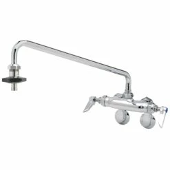 T&S Brass And Bronze Works T&S B-0235-12FS-35A Wall Mounted Faucet With 8" Adjustable Centers, 12" Double-Jointed Swing Spout, Volume Control Outlet, Cerama Cartridges, And Lever Handles