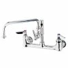 T&S Brass And Bronze Works T&S B-0231-A12CR-GE Wall Mount Pantry Faucet With 8" Centers, 12" Swing Nozzle, 1.0 GPM Aerator, Add-On Faucet, And Lever Handles