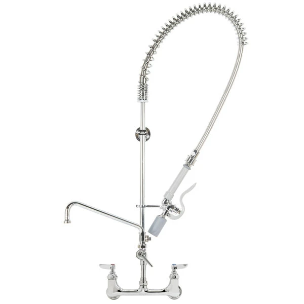 T&S Brass And Bronze Works T&S B-0133-14CRBJSX EasyInstall Wall Mounted Pre-Rinse Faucet With 8" Centers, 44" Hose, 10" Riser, 14" Add-On Faucet, And 6" Wall Bracket 1 T&S Brass And Bronze Works T&S B-0133-14CRBJSX EasyInstall Wall Mounted Pre-Rinse Faucet With 8" Centers, 44" Hose, 10" Riser, 14" Add-On Faucet, And 6" Wall Bracket