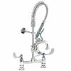 T&S Brass And Bronze Works T&S MPY-8DLN-08 EasyInstall Deck Mounted 24 1/2" High Mini Pre-Rinse Faucet With Adjustable 8" Centers, Low Flow Spray Valve, 24" Hose, 8" Add-On Faucet, And 6" Wall Bracket