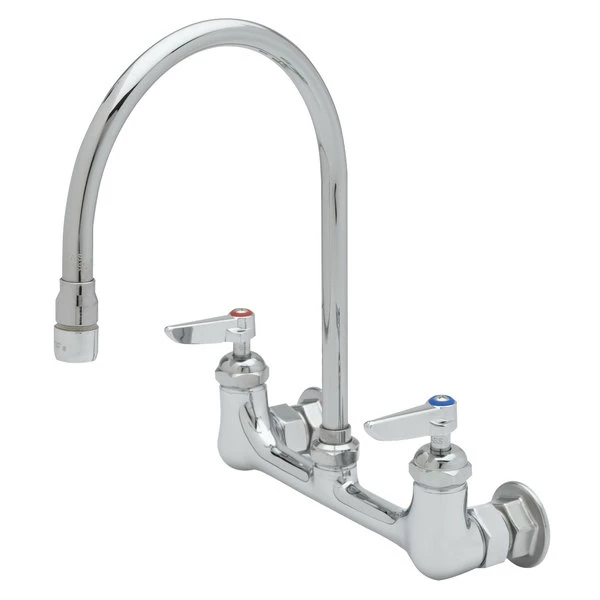 T&S Brass And Bronze Works T&S B-0230-134XA-CR Wall Mounted Pantry Faucet With 8" Adjustable Centers, 7 13/16" Swivel Gooseneck, And Cerama Cartridges 1 T&S Brass And Bronze Works T&S B-0230-134XA-CR Wall Mounted Pantry Faucet With 8" Adjustable Centers, 7 13/16" Swivel Gooseneck, And Cerama Cartridges