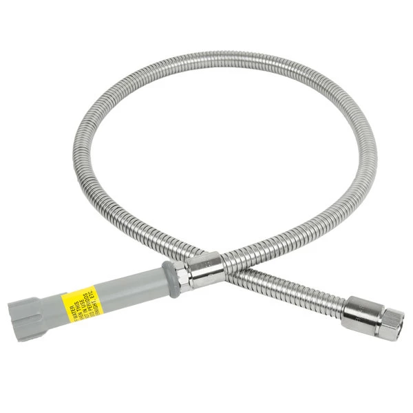 T&S Brass And Bronze Works T&S B-0050-H 50" Stainless Steel Flex Hose With Gray Handle And Polyurethane Liner 1 T&S Brass And Bronze Works T&S B-0050-H 50" Stainless Steel Flex Hose With Gray Handle And Polyurethane Liner
