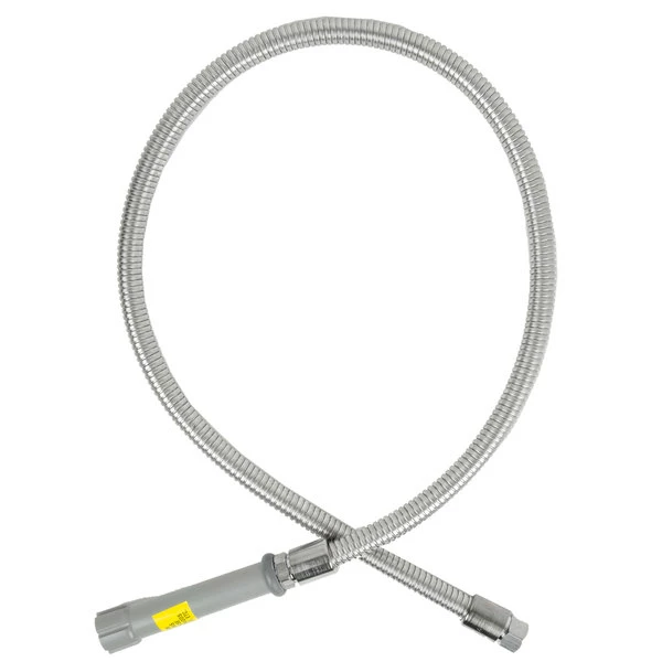 T&S Brass And Bronze Works T&S B-0050-H 50" Stainless Steel Flex Hose With Gray Handle And Polyurethane Liner 3 T&S Brass And Bronze Works T&S B-0050-H 50" Stainless Steel Flex Hose With Gray Handle And Polyurethane Liner - Image 3
