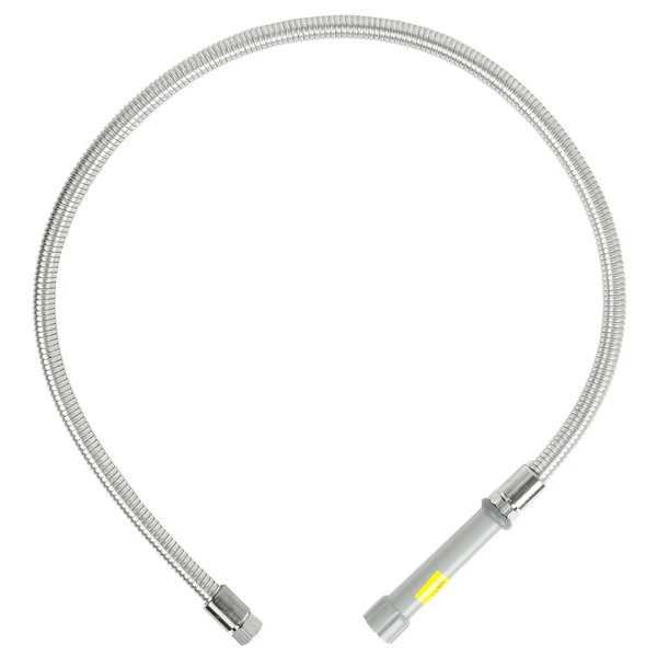 T&S Brass And Bronze Works T&S B-0050-H 50" Stainless Steel Flex Hose With Gray Handle And Polyurethane Liner 2 T&S Brass And Bronze Works T&S B-0050-H 50" Stainless Steel Flex Hose With Gray Handle And Polyurethane Liner - Image 2