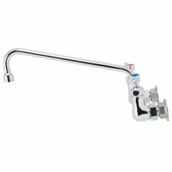 T&S Brass And Bronze Works T&S B-0231-VF22-CR Wall Mounted Faucet With 8" Adjustable Centers, 12" Swing Spout, 2.2 GPM Aerator, Cerama Cartridges, And Lever Handles -T&S Brass-shop 1586293