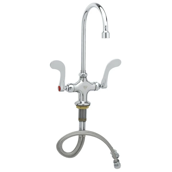 T&S Brass And Bronze Works T&S B-0300-VR4-WS Deck Mounted Pantry Faucet With 5 3/4" Gooseneck Nozzle, 1.5 GPM Aerator, Eterna Cartridges, And 4" Wrist Handles 2 T&S Brass And Bronze Works T&S B-0300-VR4-WS Deck Mounted Pantry Faucet With 5 3/4" Gooseneck Nozzle, 1.5 GPM Aerator, Eterna Cartridges, And 4" Wrist Handles - Image 2