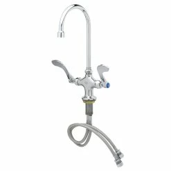 T&S Brass And Bronze Works T&S B-0300-VR4-WS Deck Mounted Pantry Faucet With 5 3/4" Gooseneck Nozzle, 1.5 GPM Aerator, Eterna Cartridges, And 4" Wrist Handles 5 T&S Brass And Bronze Works T&S B-0300-VR4-WS Deck Mounted Pantry Faucet With 5 3/4" Gooseneck Nozzle, 1.5 GPM Aerator, Eterna Cartridges, And 4" Wrist Handles -T&S Brass-shop 1588905