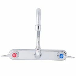 T&S Brass And Bronze Works T&S B-1128-XS-F12 Wall Mounted Workboard Faucet With 8" Centers, 12" Swing Spout, 1.2 GPM Aerator, Eterna Cartridges, And Lever Handles -T&S Brass-shop 1594404