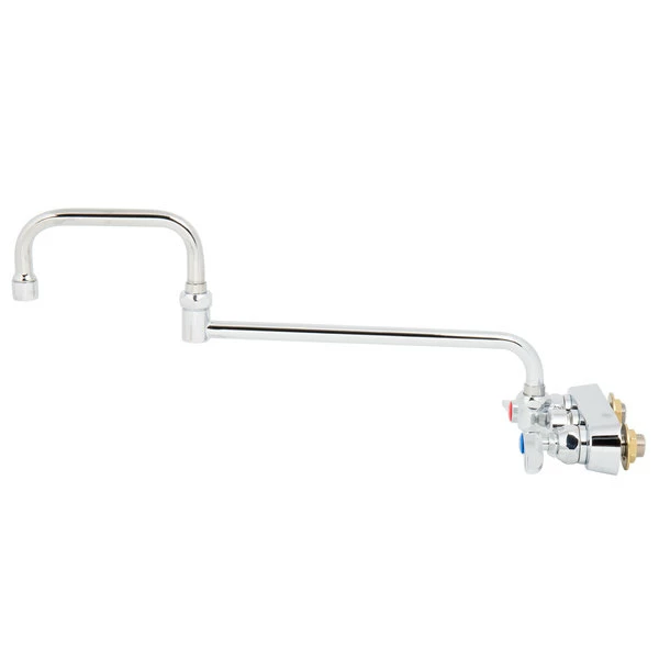 T&S Brass And Bronze Works T&S B-1136-CR Wall Mounted Workboard Faucet With 4" Centers, 18" Double-Jointed Swing Spout, 2.2 GPM Aerator, Cerama Cartridges, And Lever Handles 4 T&S Brass And Bronze Works T&S B-1136-CR Wall Mounted Workboard Faucet With 4" Centers, 18" Double-Jointed Swing Spout, 2.2 GPM Aerator, Cerama Cartridges, And Lever Handles - Image 4