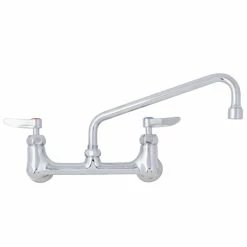 T&S Brass And Bronze Works T&S B-2342-VF22-CR Wall Mounted Faucet With 8" Adjustable Centers, 10" Swing Spout, 2.2 GPM Aerator, Cerama Cartridges, And Lever Handles -T&S Brass-shop 1600487