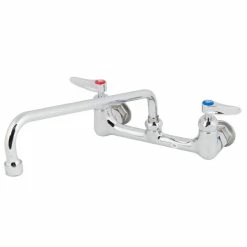 T&S Brass And Bronze Works T&S B-2299-VF22-CR Wall Mounted Faucet With 8" Adjustable Centers, 14" Swing Spout, 2.2 GPM Aerator, Cerama Cartridges, And Lever Handles