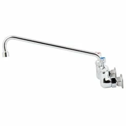 T&S Brass And Bronze Works T&S B-2299-VF22-CR Wall Mounted Faucet With 8" Adjustable Centers, 14" Swing Spout, 2.2 GPM Aerator, Cerama Cartridges, And Lever Handles -T&S Brass-shop 1606929