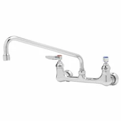 T&S Brass And Bronze Works T&S B-0231-EE-A22 Wall Mounted Pantry Faucet With 8" Centers, 12" Swing Spout, 2.2 GPM Aerator, Eterna Cartridges, And Lever Handles