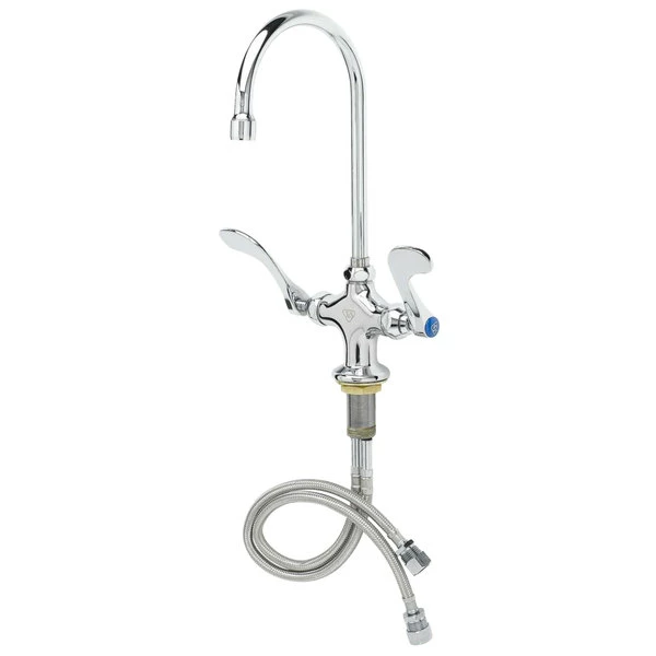 T&S Brass And Bronze Works T&S B-0301-W4-QT-WS Deck Mounted Pantry Faucet With 5 3/4" Swivel Gooseneck Nozzle, 1.5 GPM Aerator, Eterna Cartridges, And 4" Wrist Handles 1 T&S Brass And Bronze Works T&S B-0301-W4-QT-WS Deck Mounted Pantry Faucet With 5 3/4" Swivel Gooseneck Nozzle, 1.5 GPM Aerator, Eterna Cartridges, And 4" Wrist Handles
