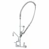 T&S Brass And Bronze Works T&S B-0133-14CRQJST EasyInstall Wall Mounted Pre-Rinse Faucet With 8" Centers, 44" Hose, 18" Riser, 14" Add-On Faucet, And 6" Wall Bracket