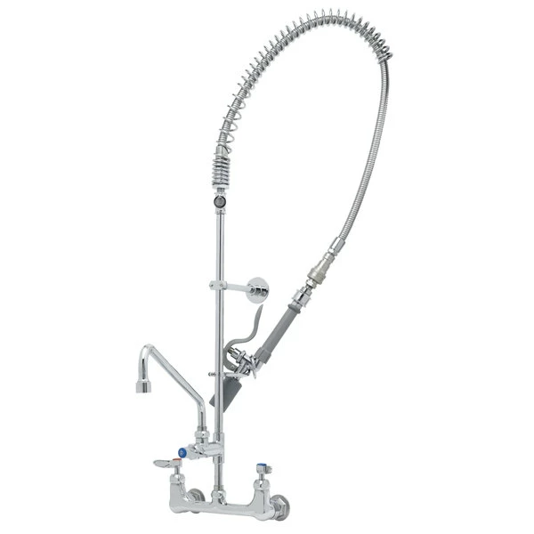 T&S Brass And Bronze Works T&S B-0133-14CRQJST EasyInstall Wall Mounted Pre-Rinse Faucet With 8" Centers, 44" Hose, 18" Riser, 14" Add-On Faucet, And 6" Wall Bracket 1 T&S Brass And Bronze Works T&S B-0133-14CRQJST EasyInstall Wall Mounted Pre-Rinse Faucet With 8" Centers, 44" Hose, 18" Riser, 14" Add-On Faucet, And 6" Wall Bracket