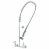 T&S Brass And Bronze Works T&S B-0133-CR-B-SWV EasyInstall Wall Mounted Pre-Rinse Faucet With 8" Centers, 1.15 GPM Spray Valve, Cerama Cartridges, And Lever Handles