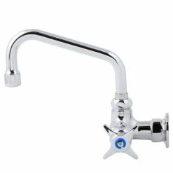 T&S Brass And Bronze Works T&S B-0212-F05 Wall Mounted Single Hole Faucet With 6" Swing Spout, .5 GPM Non-Aerated Outlet, Eterna Cartridge, And 4-Arm Handle -T&S Brass-shop 1607229