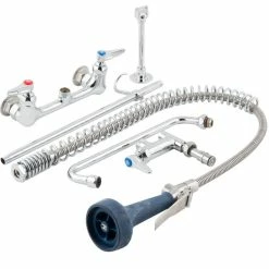 T&S Brass And Bronze Works T&S B-0133-A12-B08C EasyInstall Wall Mounted 37 1/2" High Pre-Rinse Faucet With Adjustable 8" Centers, Ergonomic Low Flow Spray Valve, 44" Hose, 12" Add-On Faucet, And 6" Wall Bracket 7 T&S Brass And Bronze Works T&S B-0133-A12-B08C EasyInstall Wall Mounted 37 1/2" High Pre-Rinse Faucet With Adjustable 8" Centers, Ergonomic Low Flow Spray Valve, 44" Hose, 12" Add-On Faucet, And 6" Wall Bracket -T&S Brass-shop 1607243