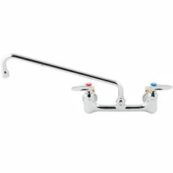 T&S Brass And Bronze Works T&S B-2358 Wall Mounted Faucet With 14" Swing Spout, 23.09 GPM Stream Regulator, 8" Adjustable Centers, And Lever Handles