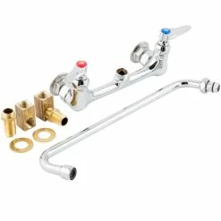 T&S Brass And Bronze Works T&S B-2358 Wall Mounted Faucet With 14" Swing Spout, 23.09 GPM Stream Regulator, 8" Adjustable Centers, And Lever Handles -T&S Brass-shop 1607441