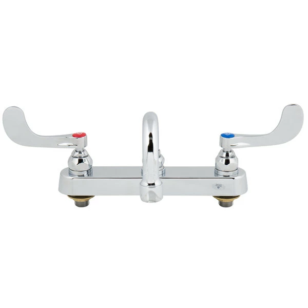 T&S Brass And Bronze Works T&S B-1123-WH4 Deck Mounted Workboard Faucet With 8" Centers, 12" Swing Nozzle, 2.2 GPM Aerator, Eterna Cartridges, And Wrist Handles 2 T&S Brass And Bronze Works T&S B-1123-WH4 Deck Mounted Workboard Faucet With 8" Centers, 12" Swing Nozzle, 2.2 GPM Aerator, Eterna Cartridges, And Wrist Handles - Image 2