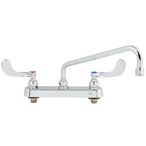 T&S Brass And Bronze Works T&S B-1123-WH4 Deck Mounted Workboard Faucet With 8" Centers, 12" Swing Nozzle, 2.2 GPM Aerator, Eterna Cartridges, And Wrist Handles 3 T&S Brass And Bronze Works T&S B-1123-WH4 Deck Mounted Workboard Faucet With 8" Centers, 12" Swing Nozzle, 2.2 GPM Aerator, Eterna Cartridges, And Wrist Handles - Image 3
