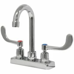 Advance Tabco K-56 Deck Mount 3 1/2" Gooseneck Faucet With Wrist Handles And 4" Centers