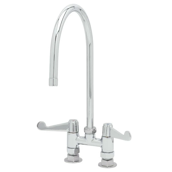 T&S Brass And Bronze Works Equip By T&S 5F-4DWS09 Deck Mount Mixing Faucet With Wrist Action Handles And 9" Swing Nozzle On 4" Centers 1 T&S Brass And Bronze Works Equip By T&S 5F-4DWS09 Deck Mount Mixing Faucet With Wrist Action Handles And 9" Swing Nozzle On 4" Centers