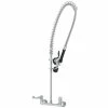 T&S Brass And Bronze Works Equip By T&S 5PR-8W00-C Wall Mounted 31 1/2" High Pre-Rinse Faucet With 8" Adjustable Centers, Low Flow Spray Valve, 44" Hose, And 6" Wall Bracket