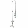 T&S Brass And Bronze Works T&S B-0111-B EasyInstall Deck Mounted 38 3/4" High Pre-Rinse Faucet With Flex Inlets, Swivel Arm, 20" Hose, And 6" Wall Bracket