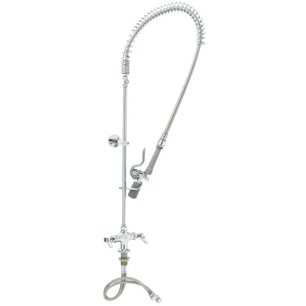 T&S Brass And Bronze Works T&S B-0113-BJ-SWV-T EasyInstall Deck Mounted Pre-Rinse Faucet With Single Base, 1.07 GPM Spray Valve, Eterna Cartridges, And Lever Handles 2 T&S Brass And Bronze Works T&S B-0113-BJ-SWV-T EasyInstall Deck Mounted Pre-Rinse Faucet With Single Base, 1.07 GPM Spray Valve, Eterna Cartridges, And Lever Handles - Image 2