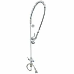 T&S Brass And Bronze Works T&S B-0113-BR EasyInstall Deck Mounted 45" High Pre-Rinse Faucet With Flex Inlets, 44" Hose, And 6" Wall Bracket