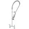 T&S Brass And Bronze Works T&S B-0123-CR-B EasyInstall Deck Mounted 45" High Pre-Rinse Faucet With Adjustable 8" Centers, 44" Hose, And 6" Wall Bracket
