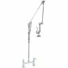 T&S Brass And Bronze Works T&S B-0124 Deck Mounted 41" High Pre-Rinse Faucet With Adjustable 8" Centers, And Roto-Flex Support