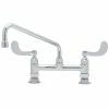 T&S Brass And Bronze Works T&S B-0221-WH4 Deck Mounted Pantry Faucet With 8" Adjustable Centers, 12" Swing Spout, Stream Regulator Outlet, Eterna Cartridges, And Wrist Handles