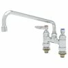 T&S Brass And Bronze Works T&S B-0225-CC Deck Mounted Faucet With 12" Swing Nozzle, 17.9 GPM Stream Regulator Outlet, Eterna Cartridges, And Lever Handles