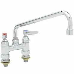 T&S Brass And Bronze Works T&S B-0225-CC Deck Mounted Faucet With 12" Swing Nozzle, 17.9 GPM Stream Regulator Outlet, Eterna Cartridges, And Lever Handles -T&S Brass-shop 1622375