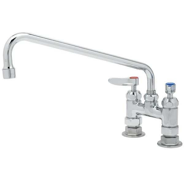 T&S Brass And Bronze Works T&S B-0225-CR Deck Mounted Faucet With 12" Swing Nozzle, 4" Adjustable Centers, 9.8 GPM Stream Regulator Outlet, Cerama Cartridges, And Lever Handles 1 T&S Brass And Bronze Works T&S B-0225-CR Deck Mounted Faucet With 12" Swing Nozzle, 4" Adjustable Centers, 9.8 GPM Stream Regulator Outlet, Cerama Cartridges, And Lever Handles