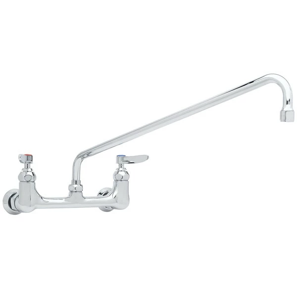 T&S Brass And Bronze Works T&S B-0230-EE Wall Mounted Pantry Faucet With 8" Adjustable Centers, 18" Swing Nozzle, And EE Connections 2 T&S Brass And Bronze Works T&S B-0230-EE Wall Mounted Pantry Faucet With 8" Adjustable Centers, 18" Swing Nozzle, And EE Connections - Image 2