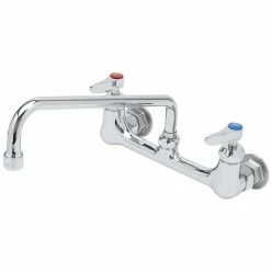 T&S Brass And Bronze Works T&S B-0231-CR Wall Mounted Pantry Faucet With 8" Adjustable Centers, 12" Swing Nozzle, And Cerama Cartridges
