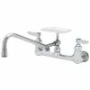 T&S Brass And Bronze Works T&S B-0233-03 Wall Mounted Pantry Faucet With 8" Adjustable Centers, 12" Swing Nozzle, Eterna Cartridges, And Soap Dish