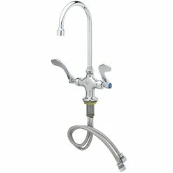 T&S Brass And Bronze Works T&S B-0300-VR4 Vandal Resistant Deck Mounted Single Hole Pantry Faucet With Flex Inlets, 5 9/16" Rigid Gooseneck Nozzle, And 4" Wrist Action Handles