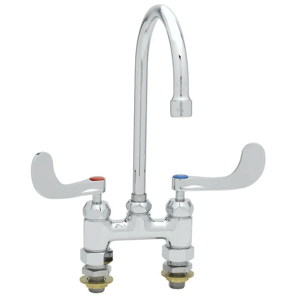 T&S Brass And Bronze Works T&S B-0325-CC-CR Deck Mount Faucet With 4" Centers And Cerama Cartridges - 5 11/16" Gooseneck Spout 1 T&S Brass And Bronze Works T&S B-0325-CC-CR Deck Mount Faucet With 4" Centers And Cerama Cartridges - 5 11/16" Gooseneck Spout